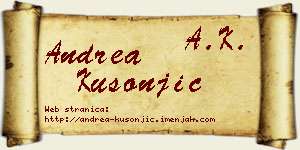 Andrea Kusonjić vizit kartica